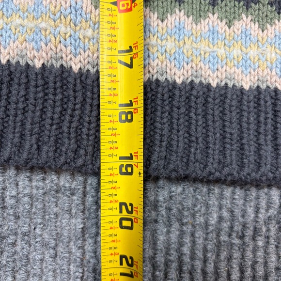 American Eagle Sweater Women's M Fair Isle Sweater Crew Neck Knit Gray Multi - Picture 5 of 7